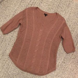 Torrid Blush Sparkle Cable Knit Sweater